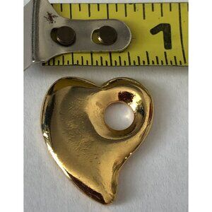 Gold-Tone Heart-Shaped Pendant Charm With Center Hole For Jewelry Making Or Craf